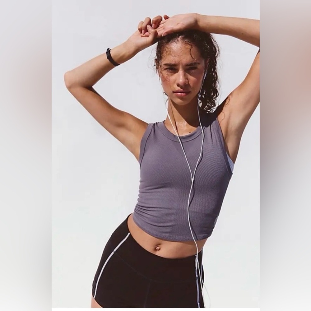 NWOT FP Free People Movement Free Throw Muscle Tank in Gunmetal /Gray Sz XS/S